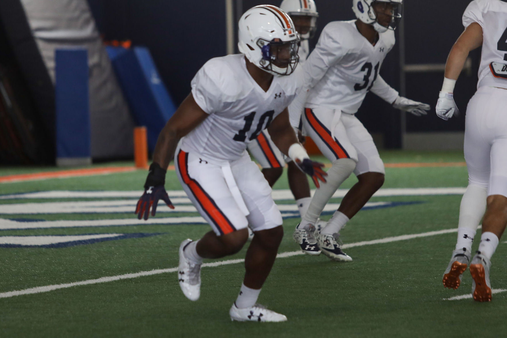 Auburn football practice on the first day of full pads